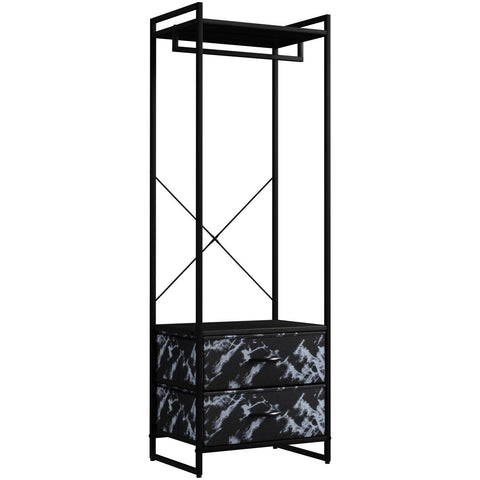 2 Drawer Tall Clothing Rack Storage 2 Drawer Tall Clothing Rack Storage