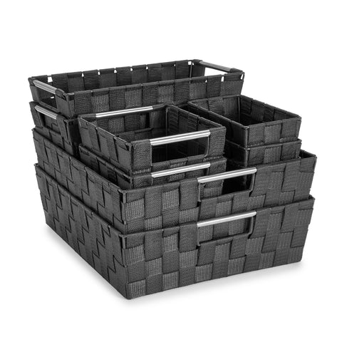 Basket Bin Flat Set Double Woven (9 Pack) Basket Bin Flat Set Double Woven (9 Pack)