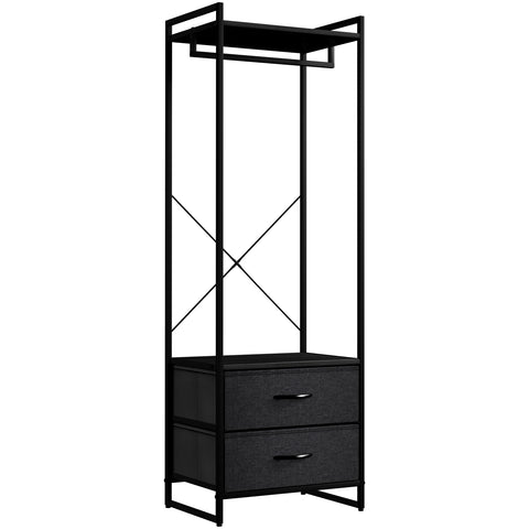 2 Drawer Tall Clothing Rack Storage 2 Drawer Tall Clothing Rack Storage