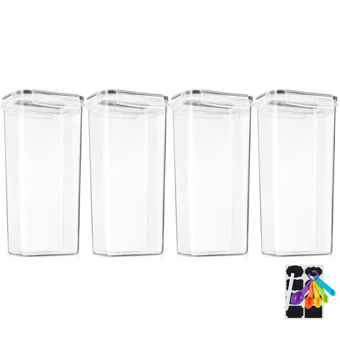 Airtight Cereal Dispenser Easy Pour Canister Set (4 Pack) Airtight Cereal Dispenser Easy Pour Canister Set (4 Pack)