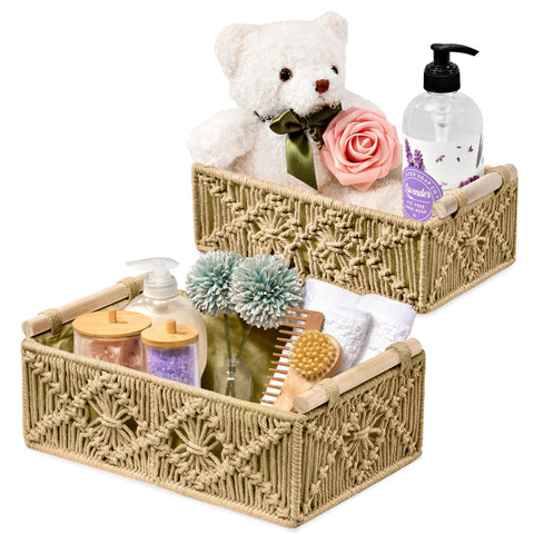 Macrame Boho Decor Baskets (Set of 2) Macrame Boho Decor Baskets (Set of 2)