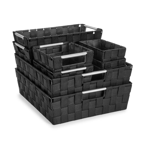 Basket Bin Flat Set Double Woven (9 Pack) Basket Bin Flat Set Double Woven (9 Pack)