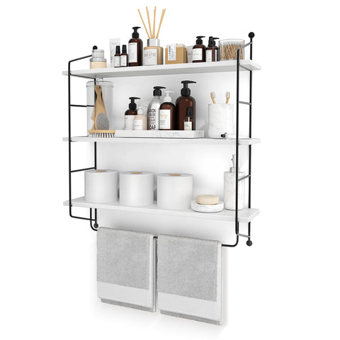 Floating Bathroom Shelf with Metal Brackets (3 Tier) Floating Bathroom Shelf with Metal Brackets (3 Tier)