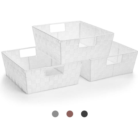 Woven tote basket with handles (3 Pack) Woven tote basket with handles (3 Pack)