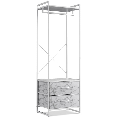 2 Drawer Tall Clothing Rack Storage 2 Drawer Tall Clothing Rack Storage