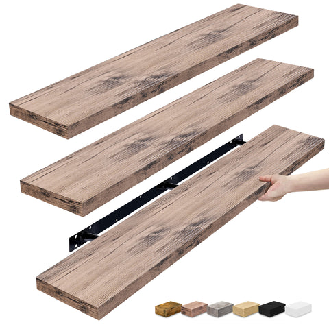 55-Inch Extra Long Floating Shelves (Set of 3) 55-Inch Extra Long Floating Shelves (Set of 3)