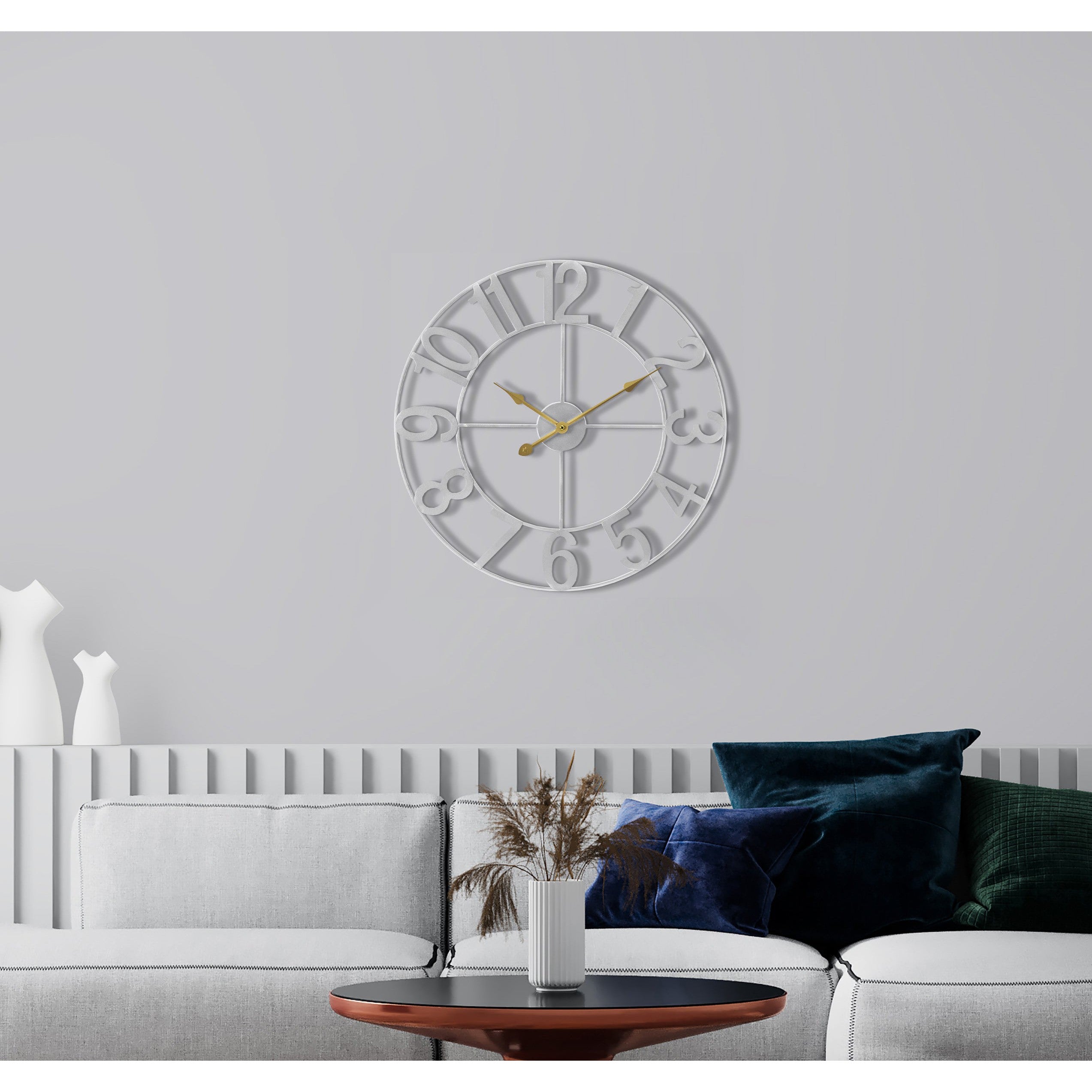 Silver Modern Wall Clock 