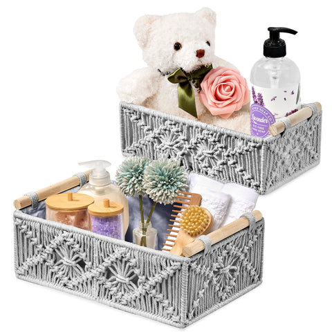 Macrame Boho Decor Baskets (Set of 2) Macrame Boho Decor Baskets (Set of 2)