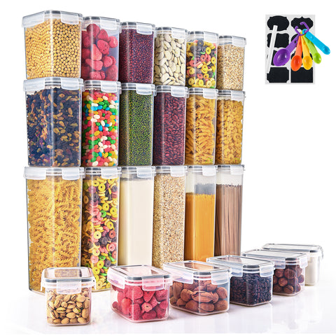 Food Dispenser Plastic Storage Airtight Containers (24 Pack) Food Dispenser Plastic Storage Airtight Containers (24 Pack)