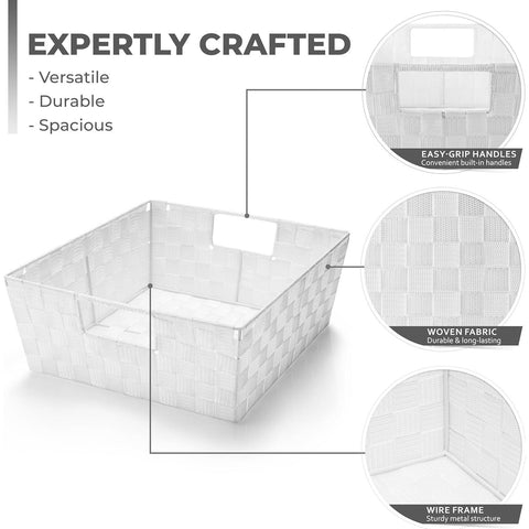 Woven tote basket with handles (3 Pack) Woven tote basket with handles (3 Pack)