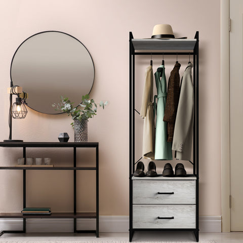 2 Drawer Tall Clothing Rack Storage 2 Drawer Tall Clothing Rack Storage