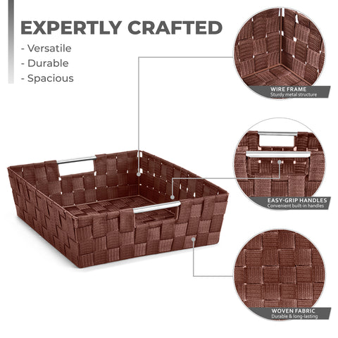 Basket Bin Flat Set Double Woven (9 Pack) Basket Bin Flat Set Double Woven (9 Pack)