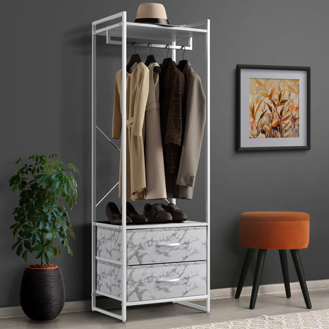 2 Drawer Tall Clothing Rack Storage 2 Drawer Tall Clothing Rack Storage