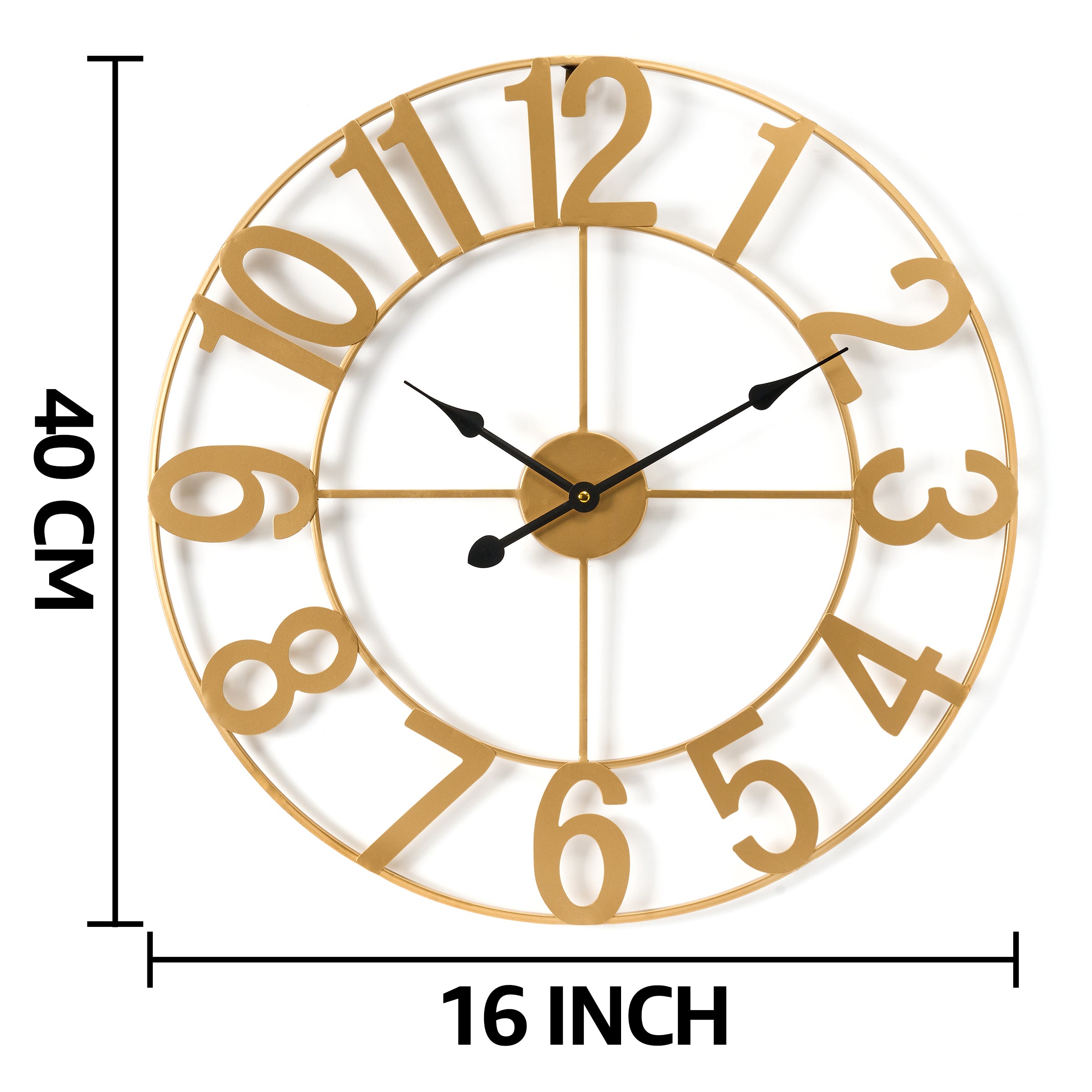 Golden Wall Clock 16 Inch