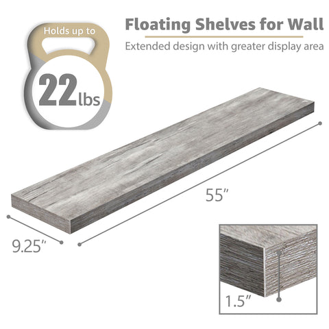 55-Inch Extra Long Floating Shelves (Set of 2) 55-Inch Extra Long Floating Shelves (Set of 2)