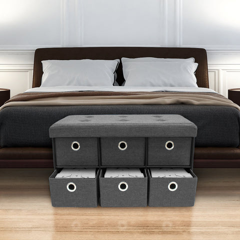 Collapsible Storage Bench Chest with Drawers Collapsible Storage Bench Chest with Drawers