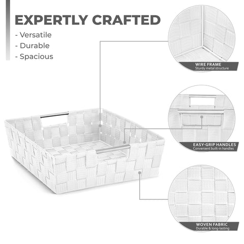 Basket Bin Flat Set Double Woven (9 Pack) Basket Bin Flat Set Double Woven (9 Pack)