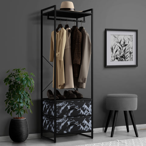 2 Drawer Tall Clothing Rack Storage 2 Drawer Tall Clothing Rack Storage