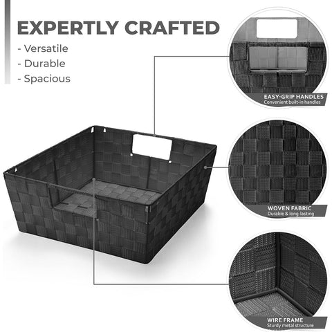 Woven tote basket with handles (3 Pack) Woven tote basket with handles (3 Pack)