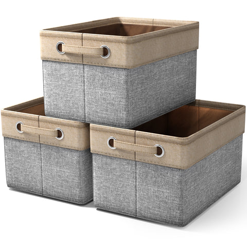Twill Rope Fabric Storage Bins for Shelves (6 Pack) Twill Rope Fabric Storage Bins for Shelves (6 Pack)