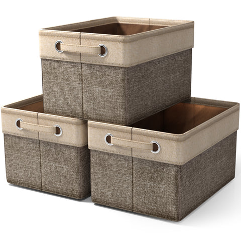 Twill Rope Fabric Storage Bins for Shelves (6 Pack) Twill Rope Fabric Storage Bins for Shelves (6 Pack)