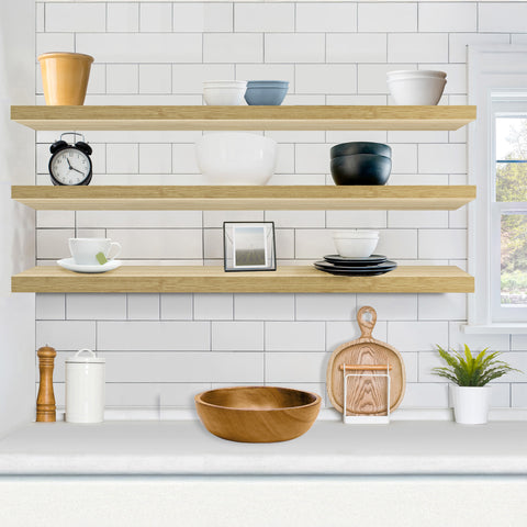 55-Inch Extra Long Floating Shelves (Set of 3) 55-Inch Extra Long Floating Shelves (Set of 3)