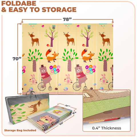 78" Woodland Buddies Kids Foam Mat 78" Woodland Buddies Kids Foam Mat