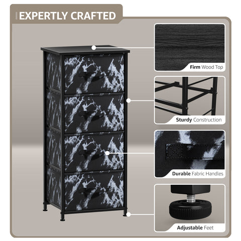 4 Drawer Vertical Short Nightstand 4 Drawer Vertical Short Nightstand