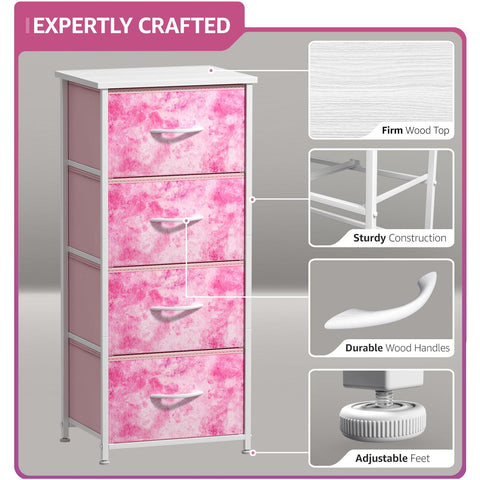 4 Drawer Vertical Short Nightstand 4 Drawer Vertical Short Nightstand