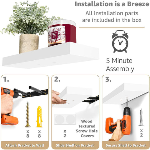 Wall Mounted Bookshelf (4 Pack) Wall Mounted Bookshelf (4 Pack)