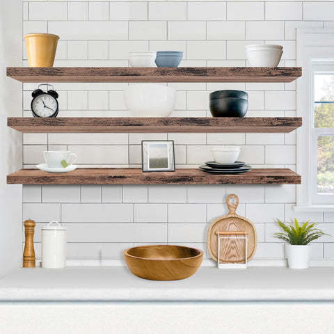 55-Inch Extra Long Floating Shelves (Set of 3) 55-Inch Extra Long Floating Shelves (Set of 3)