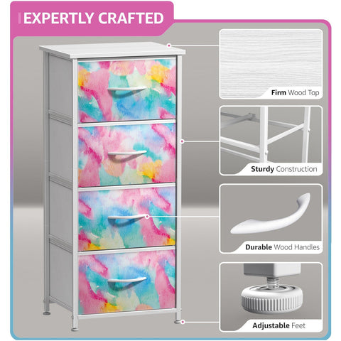 4 Drawer Vertical Short Nightstand 4 Drawer Vertical Short Nightstand