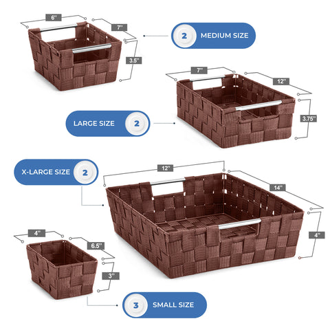 Basket Bin Flat Set Double Woven (9 Pack) Basket Bin Flat Set Double Woven (9 Pack)
