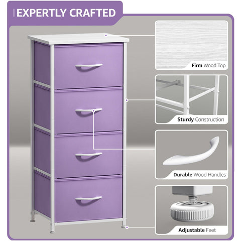 4 Drawer Vertical Short Nightstand 4 Drawer Vertical Short Nightstand