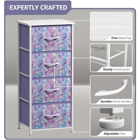 4 Drawer Vertical Short Nightstand 4 Drawer Vertical Short Nightstand