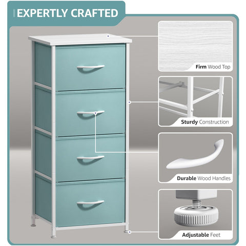 4 Drawer Vertical Short Nightstand 4 Drawer Vertical Short Nightstand