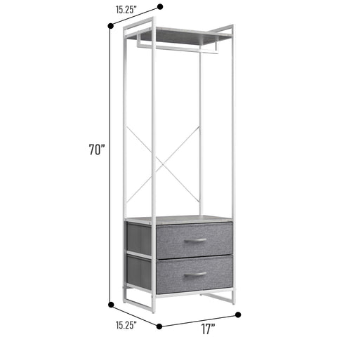 2 Drawer Tall Clothing Rack Storage 2 Drawer Tall Clothing Rack Storage