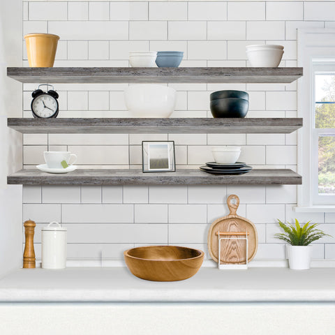 55-Inch Extra Long Floating Shelves (Set of 3) 55-Inch Extra Long Floating Shelves (Set of 3)