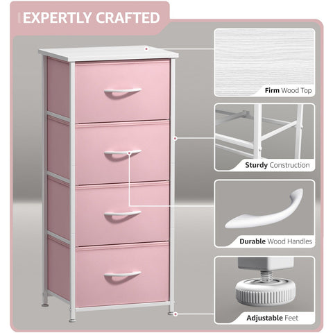 4 Drawer Vertical Short Nightstand 4 Drawer Vertical Short Nightstand