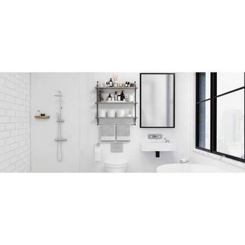 Floating Bathroom Shelf with Metal Brackets (3 Tier) Floating Bathroom Shelf with Metal Brackets (3 Tier)
