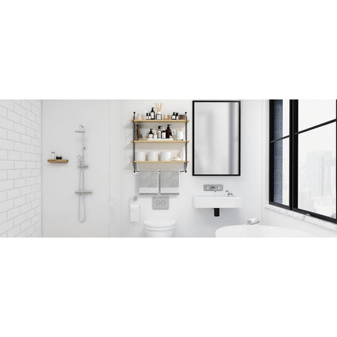 Floating Bathroom Shelf with Metal Brackets (3 Tier) Floating Bathroom Shelf with Metal Brackets (3 Tier)