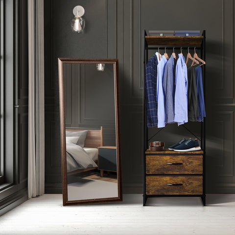 2 Drawer Tall Clothing Rack Storage 2 Drawer Tall Clothing Rack Storage