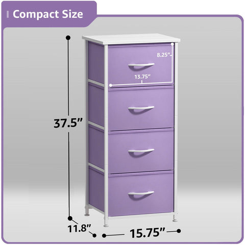 4 Drawer Vertical Short Nightstand 4 Drawer Vertical Short Nightstand