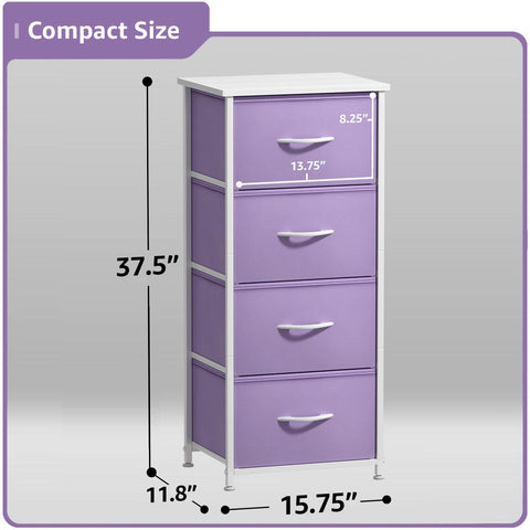 4 Drawer Vertical Short Nightstand 4 Drawer Vertical Short Nightstand
