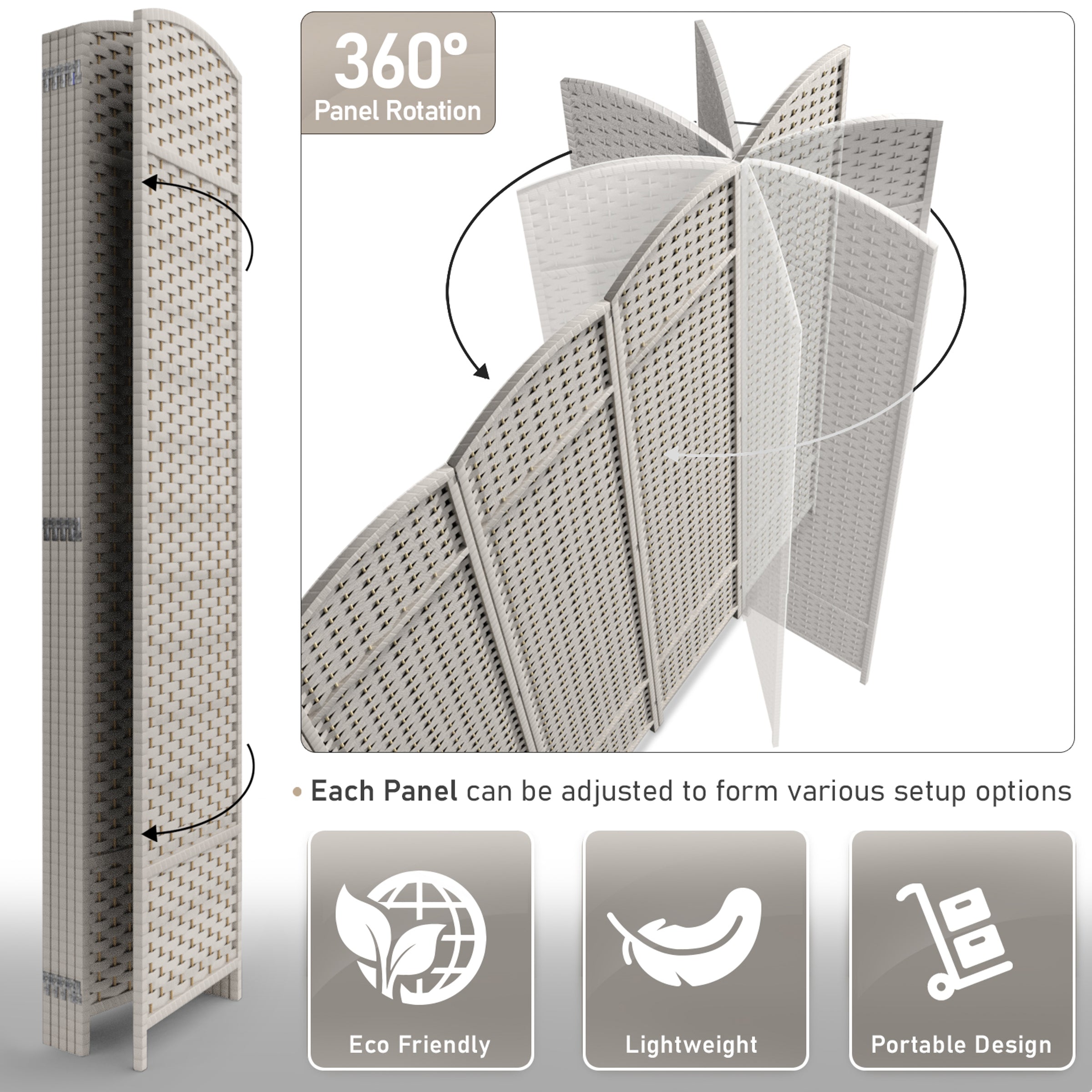 room divider, 8 panels, double hinged, portable room divider, 8 panels, double hinged, portable