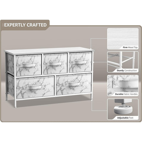 5 Drawer Wide Short Dresser 5 Drawer Wide Short Dresser