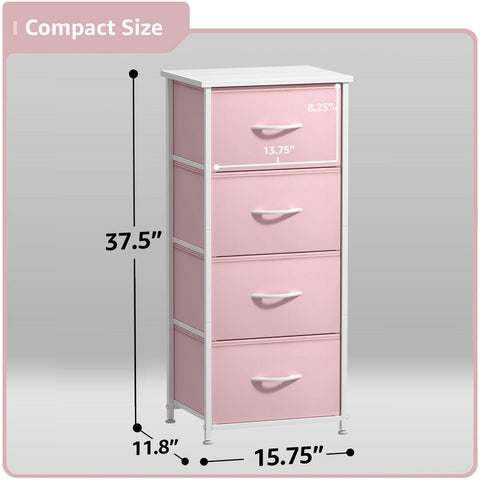 4 Drawer Vertical Short Nightstand 4 Drawer Vertical Short Nightstand