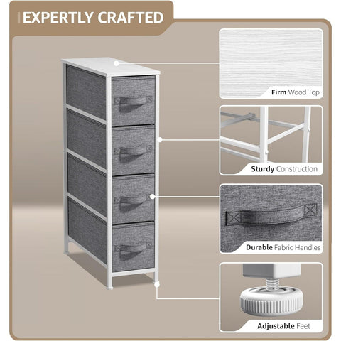 4 Drawer Narrow Storage Tower 4 Drawer Narrow Storage Tower