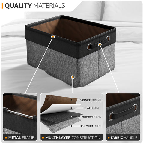 Twill Rope Fabric Storage Bins for Shelves (6 Pack) Twill Rope Fabric Storage Bins for Shelves (6 Pack)