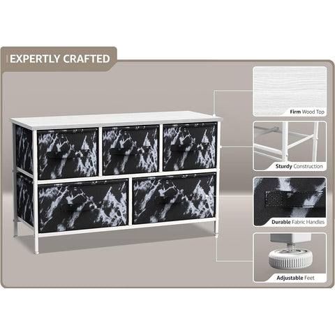 5 Drawer Wide Short Dresser 5 Drawer Wide Short Dresser